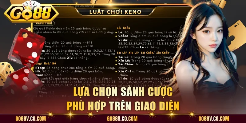 Lựa chọn sảnh cược phù hợp trên giao diện